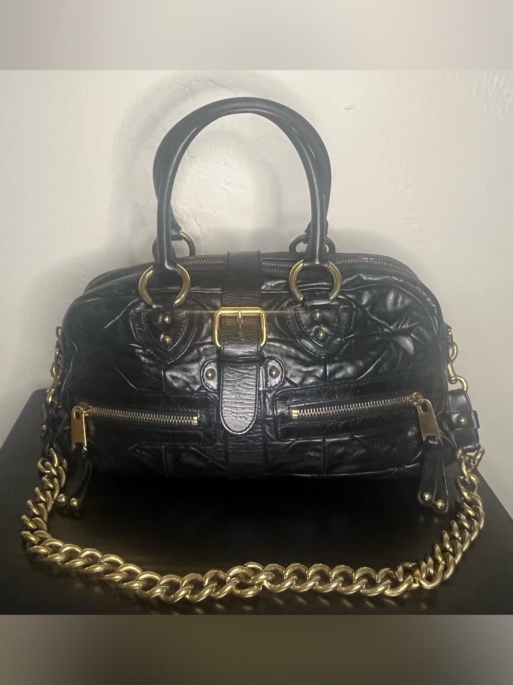 Marc Jacobs Bag - Black Quilted Patchwork Venetia - Vintage Y2K